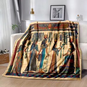 Ancient Egyptian (KMT) Soft Flannel Throw Blankets (50x60)